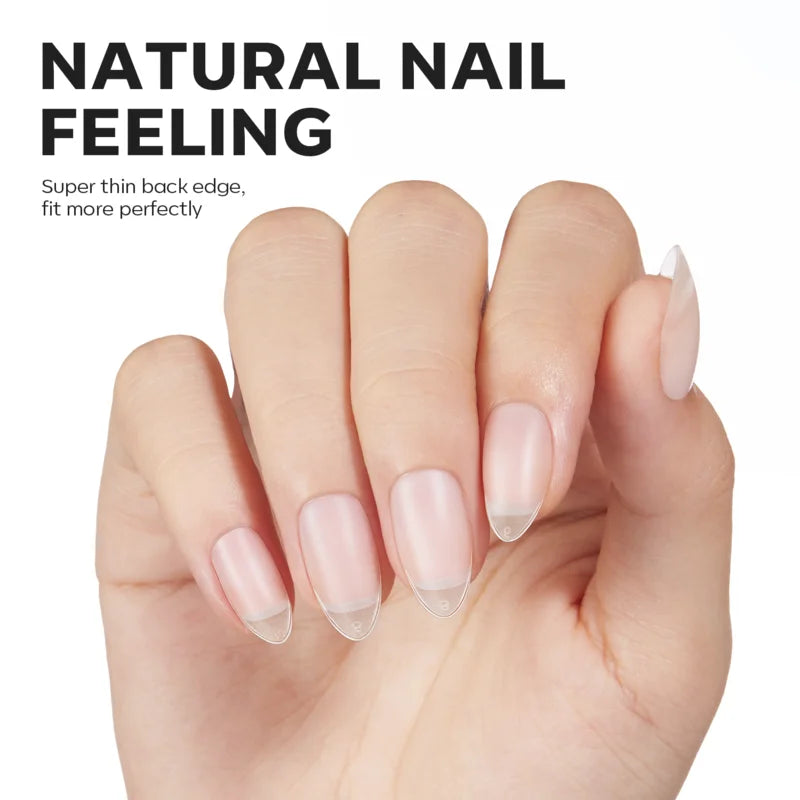 Short Almond - Frosted Nail Tips