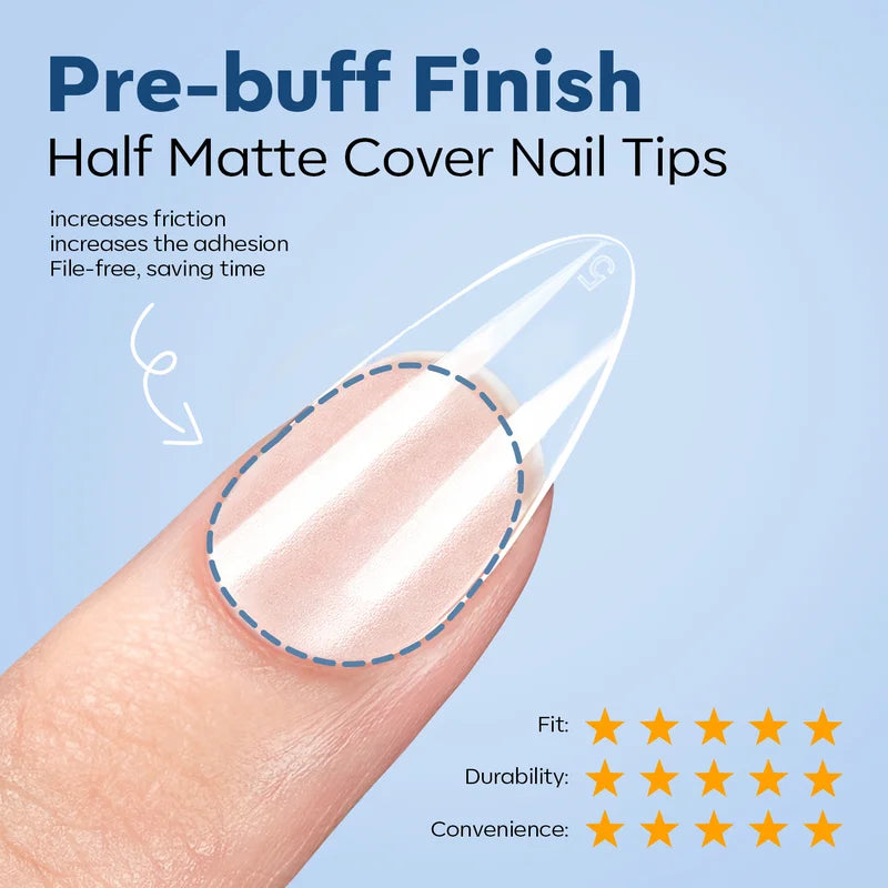 Semi-Forest Short Almond Nail Tips Kit