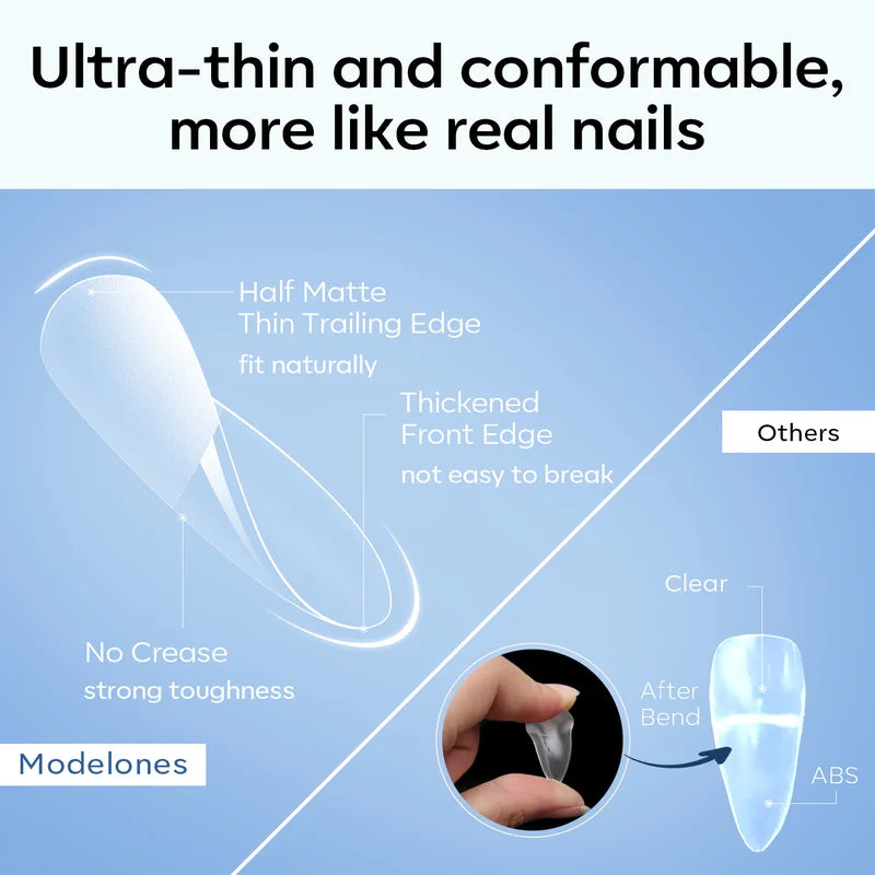 Semi-Forest Short Almond Nail Tips Kit