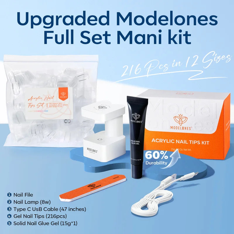 Semi-Forest Short Almond Nail Tips Kit