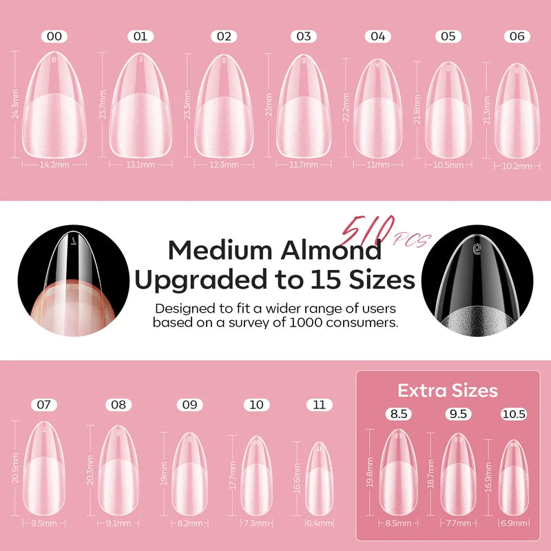 Medium Almond Nail Tips Kit