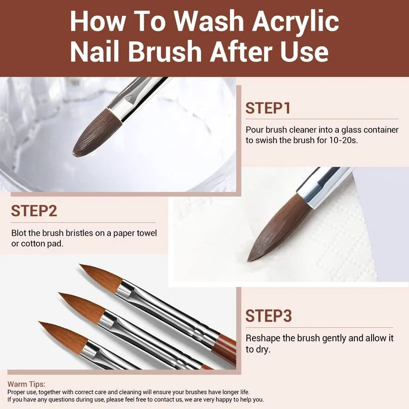 Acrylic Powder Nail Brush Trio