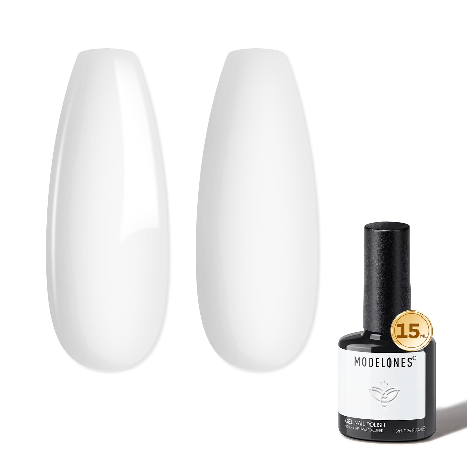 modelones White Gel Nail Polish Soak Off UV/LED Gel Polish 15ML