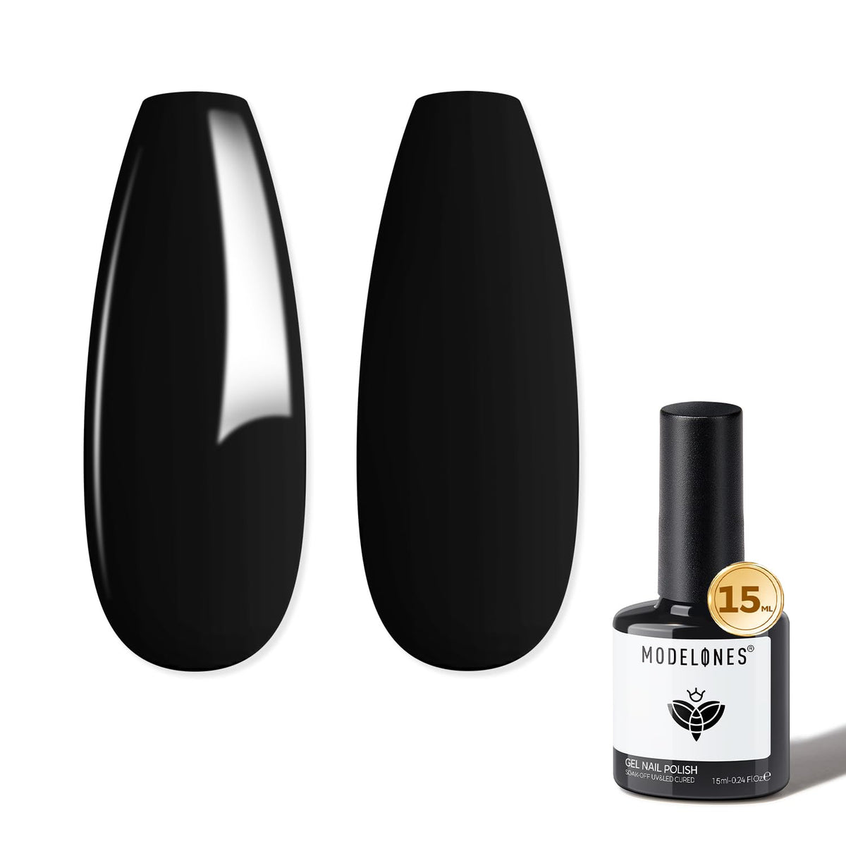 modelones Black Gel Nail Polish Soak Off UV/LED Gel Polish 15ML
