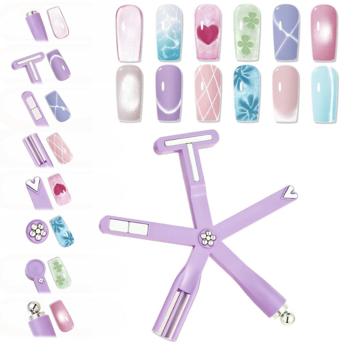 Modelones Cat Eye Magnet 8-in-1 Tool Strong Magnetic for Cateye Gel Polish