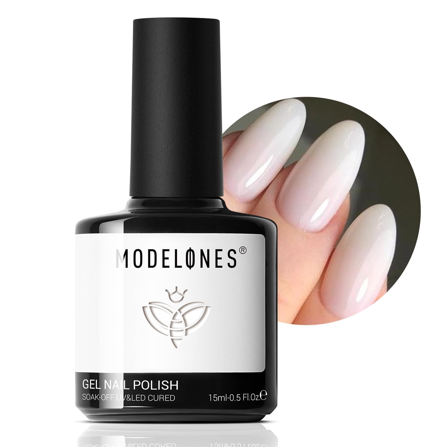 modelones Milky White Gel Nail Polish Natural Color