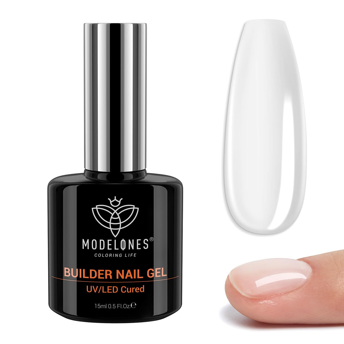 modelones Builder Nail Gel, 7-in-One Clear Builder for Nails, LED Cured