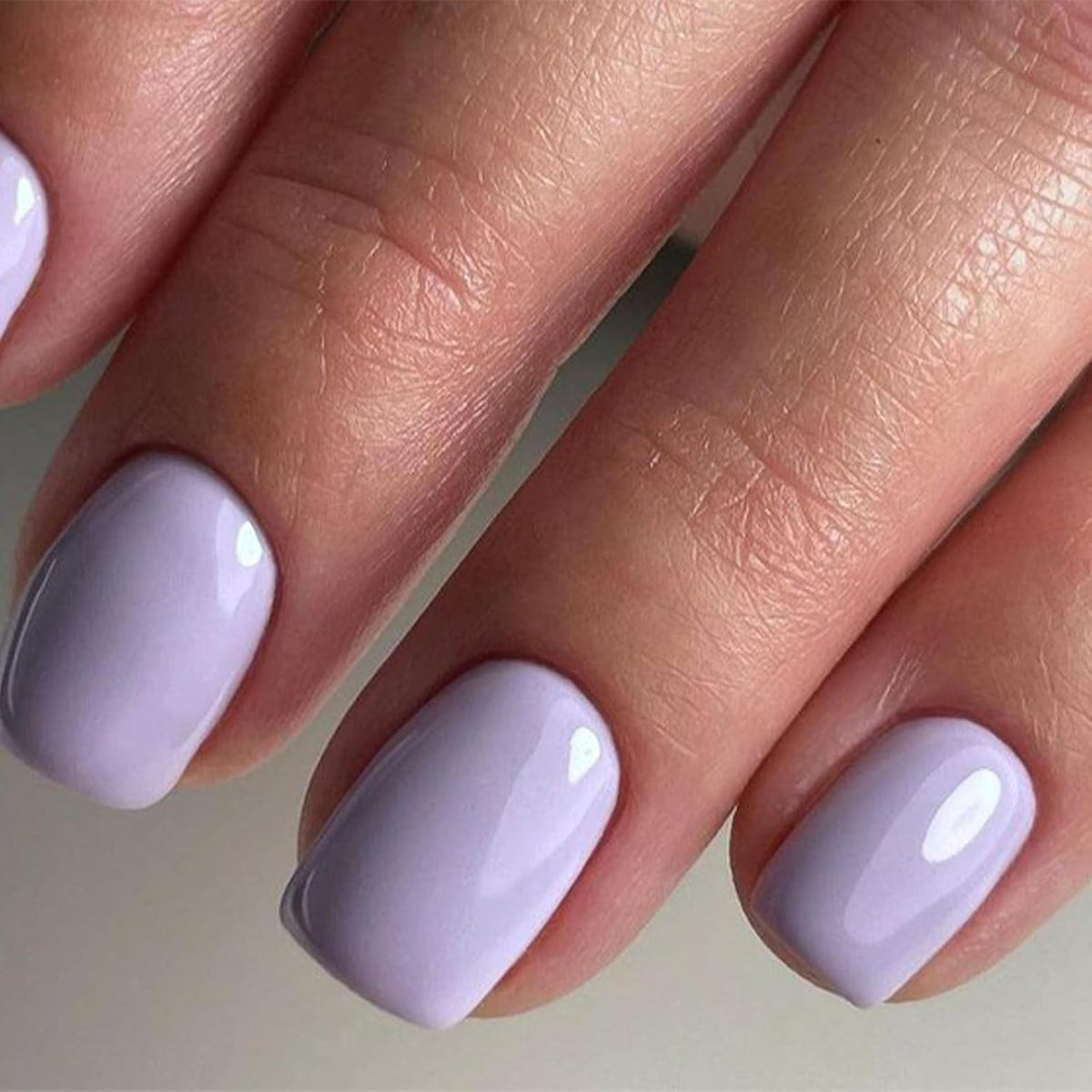 Modelones Purple Press on Nails Short Square, 32Pcs 16 Sizes Fake Nails