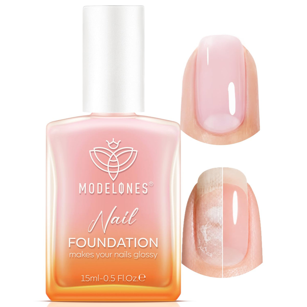 Modelones Nail Strengthener and Growth, Jelly Pink Nail Polish Nail Repair