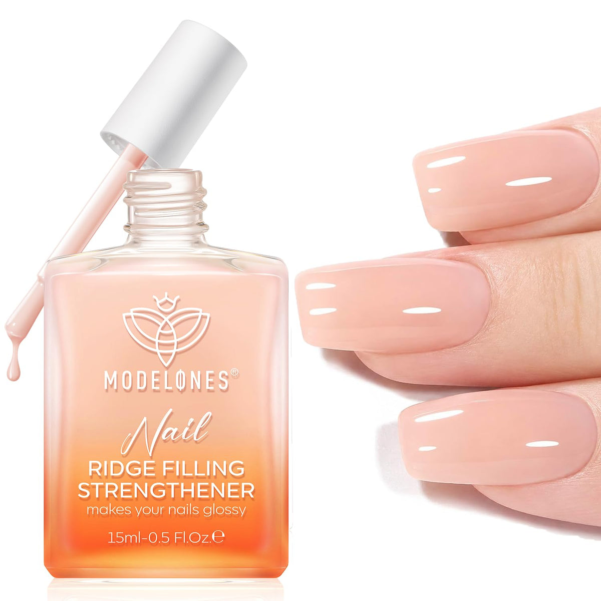 Modelones Nail Strengthener and Growth, Fall Nude Nail Polish Nail Hardener