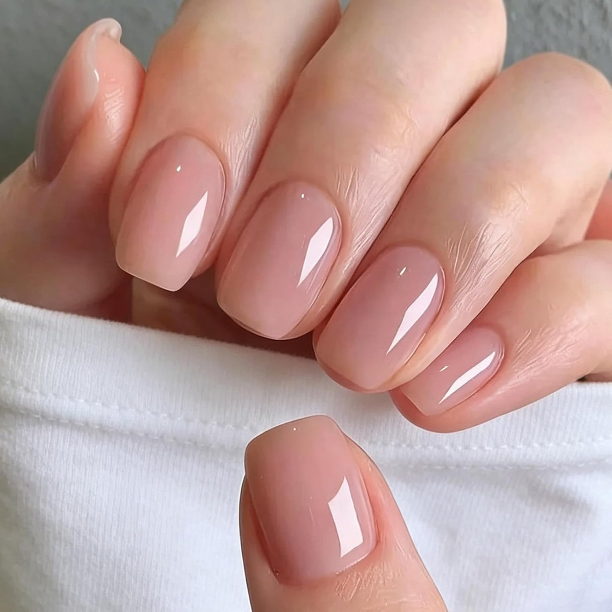 Modelones Pink Press on Nails 42Pcs 21 Sizes Short Square Fake Nails