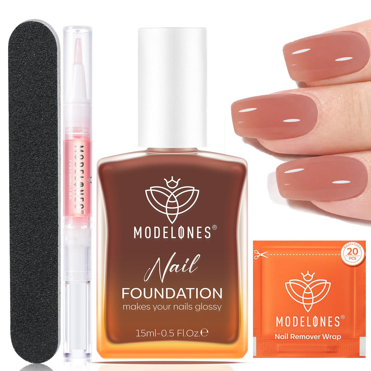 Modelones Nail Strengthener and Growth Kits, Fall Rose Brown Nail Polish