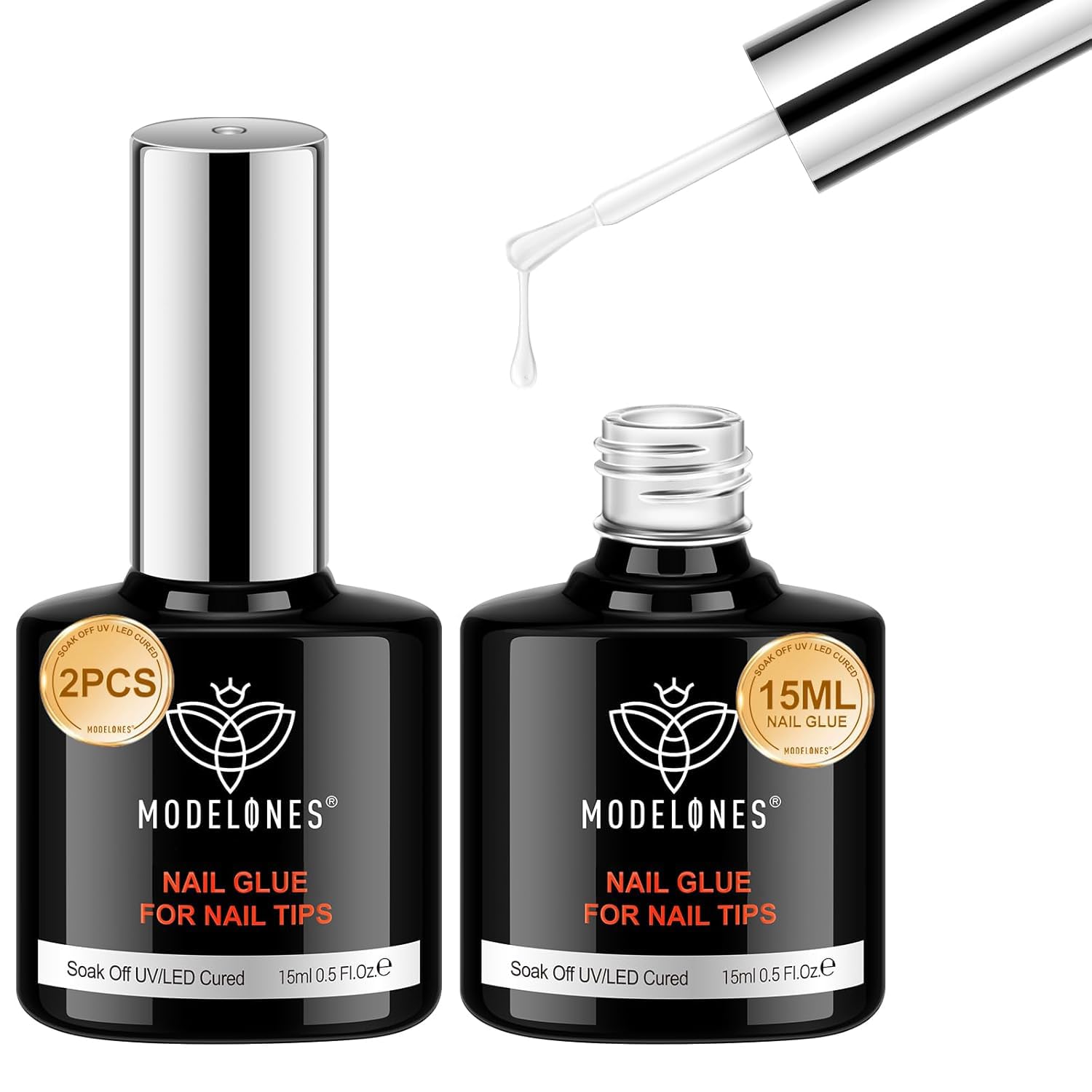 modelones 2pcs 15ml 10 in One X Nail Gel Glue Gel Base Coat Brush On