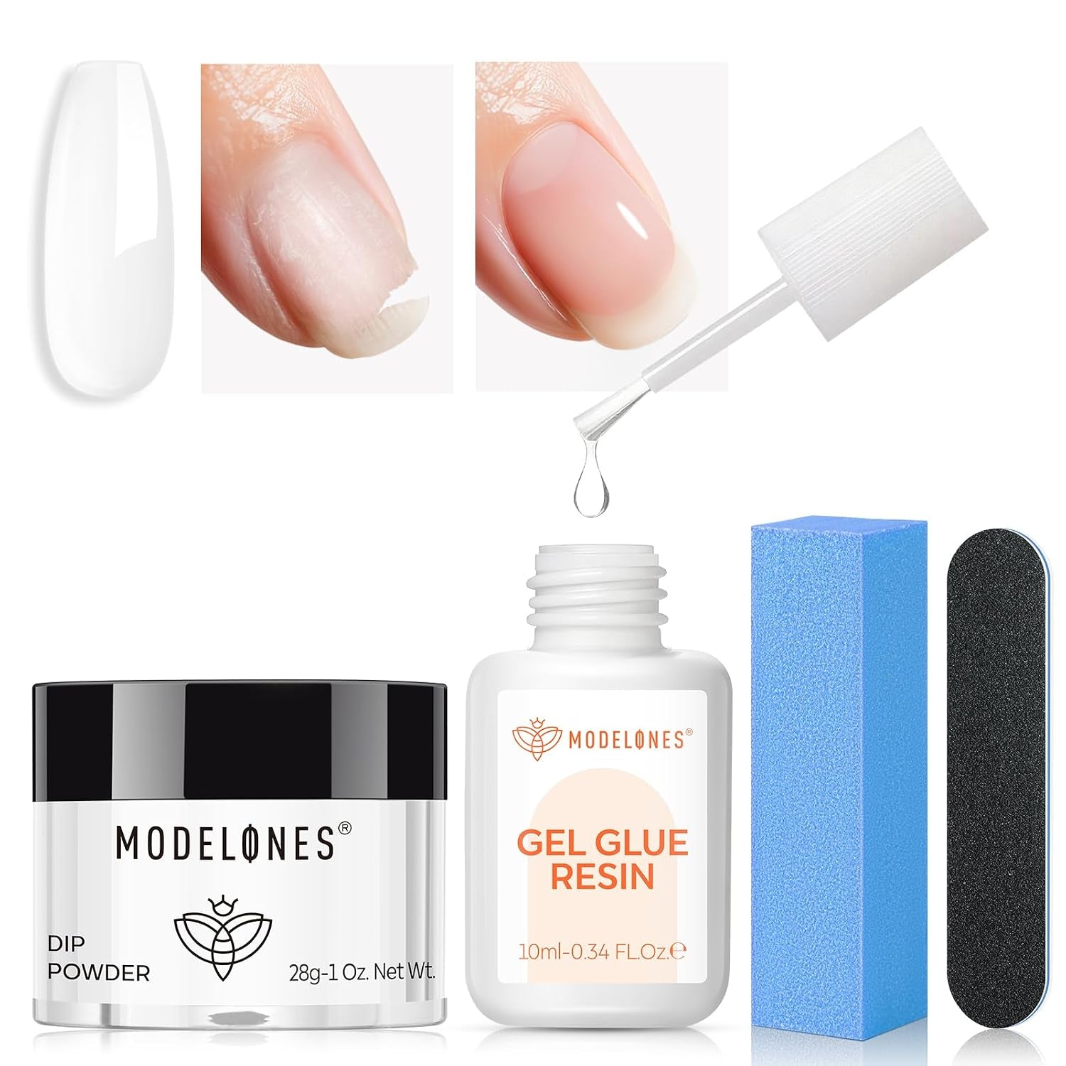 modelones Nail Repair Kit, Nail Strengthener Fix Kit for Damaged Nails