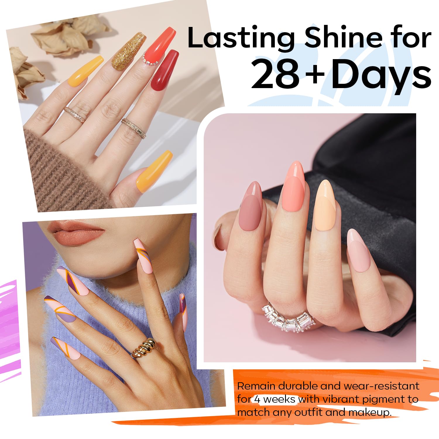 Bright Lucky Day - 32Pcs 28 Colors Gel Nail Polish Kit【US ONLY】
