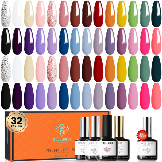 Bright Lucky Day - 33Pcs 28 Colors Gel Nail Polish Kit