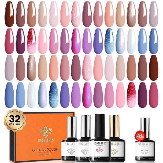 Creative Puzzle - 33Pcs 28 Colors Gel Nail Polish Kit 【US ONLY】