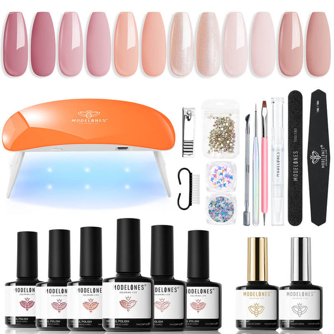 Pink Alliance - 19 Pcs 6 Colors Gel Polish Kit with 6W Lamp【AU/CA ONLY】