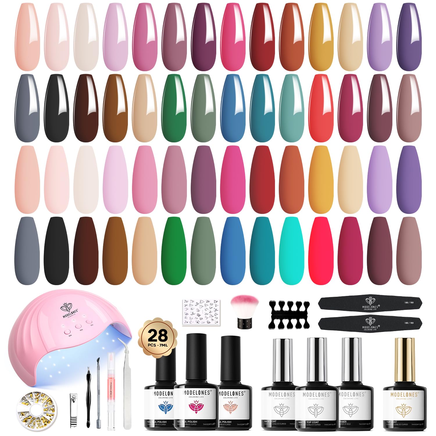 Magic Rainbow - 45Pcs 28 Colors Gel Nail Polish Kit【US ONLY】