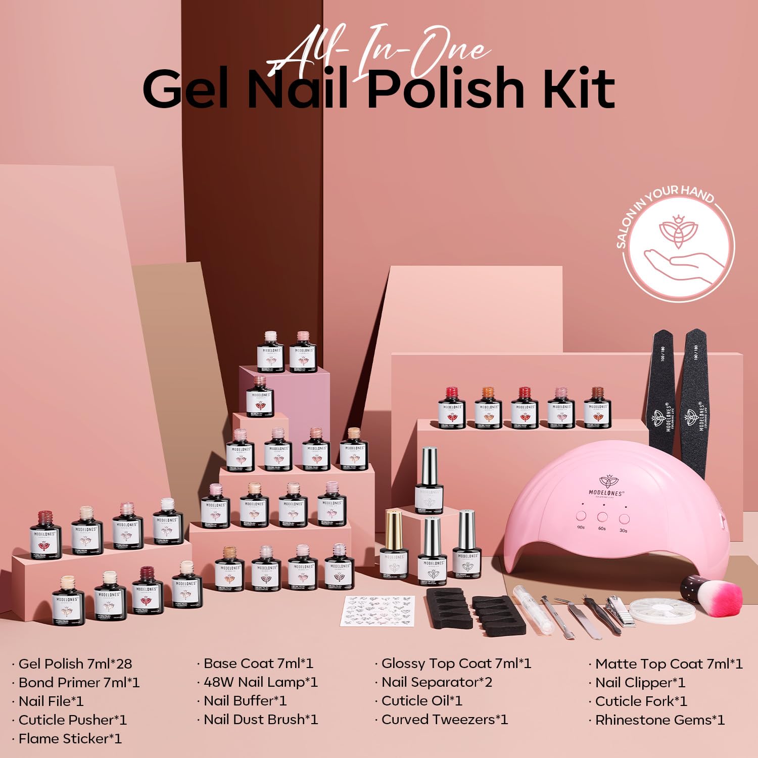 Gentle as Water - 45Pcs 28 Colors Gel Nail Polish Kit【US ONLY】