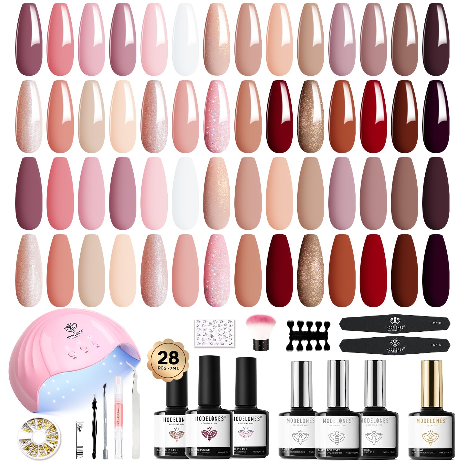 Gentle as Water - 45Pcs 28 Colors Gel Nail Polish Kit【US ONLY】
