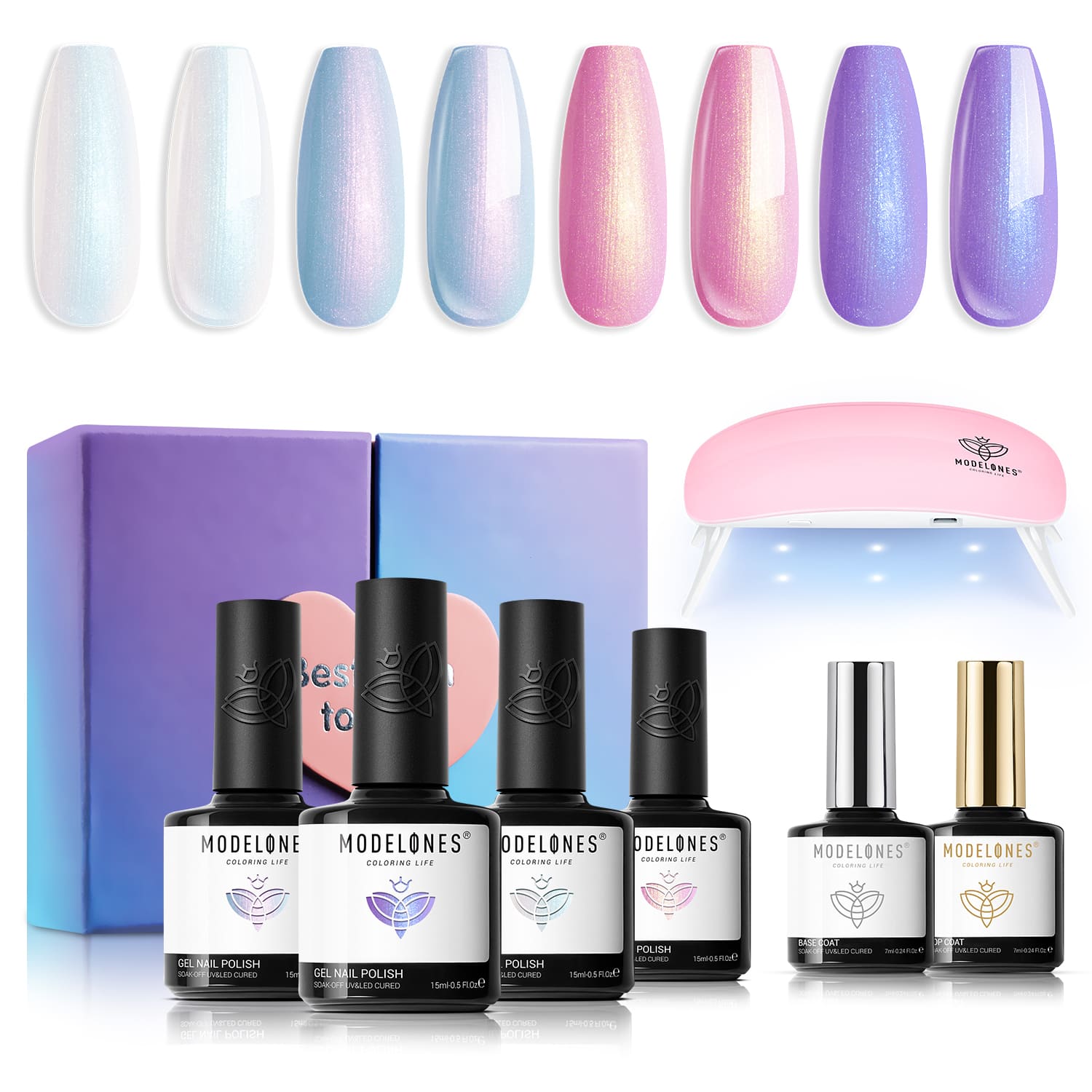 Mermaid Treasure - 7Pcs 4 Colors Gel Nail Polish Kit (Limited Edition)