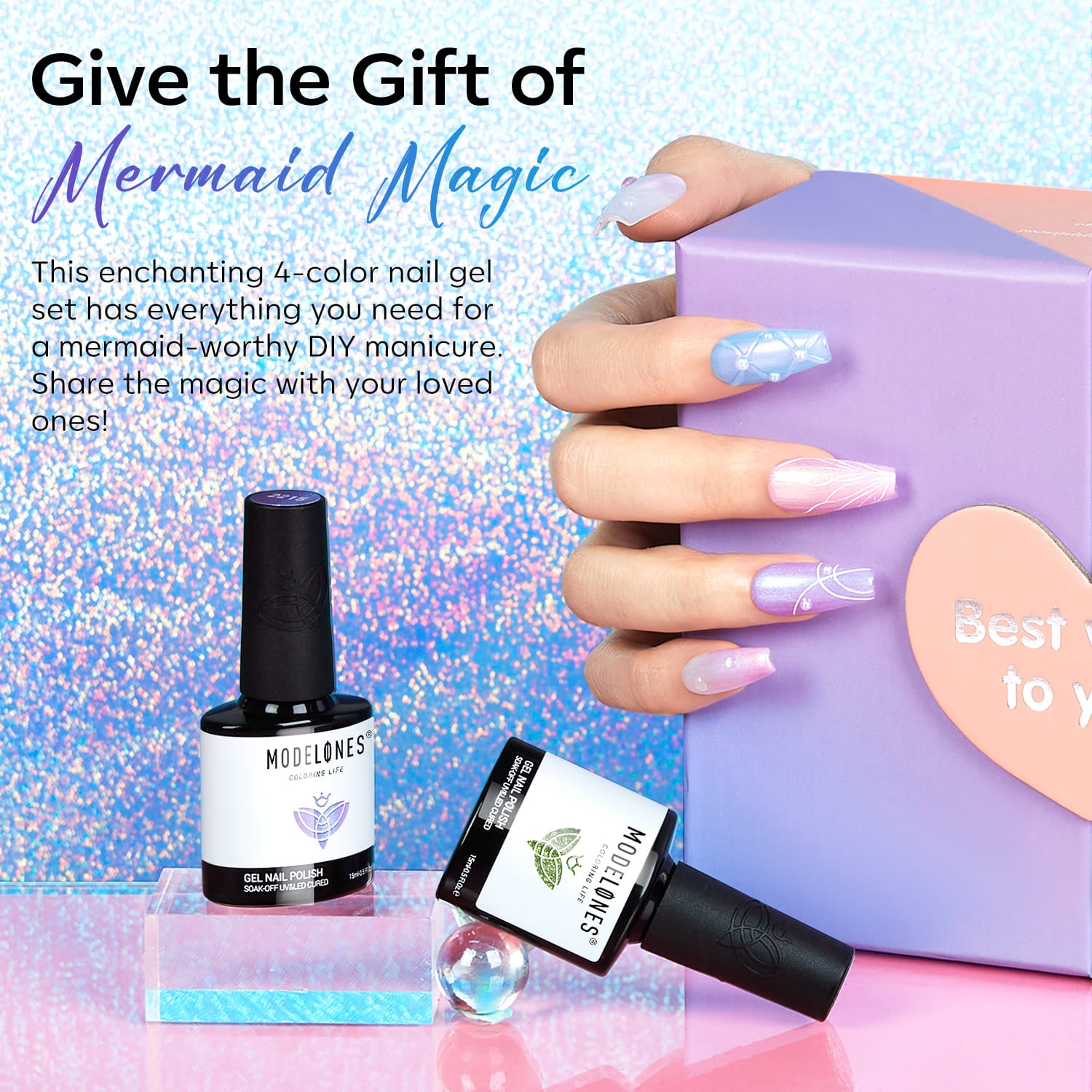 Mermaid Treasure - 7Pcs 4 Colors Gel Nail Polish Kit (Limited Edition)