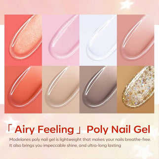 Elegant - 42Pcs 6 Colors Poly Nail Gel Kit