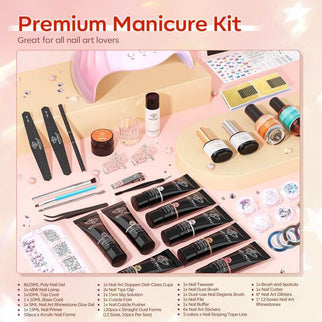 Elegant - 42Pcs 6 Colors Poly Nail Gel Kit