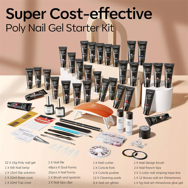 Polygel Nail Kit with Lamp and Slip Solution – Astound Beauty