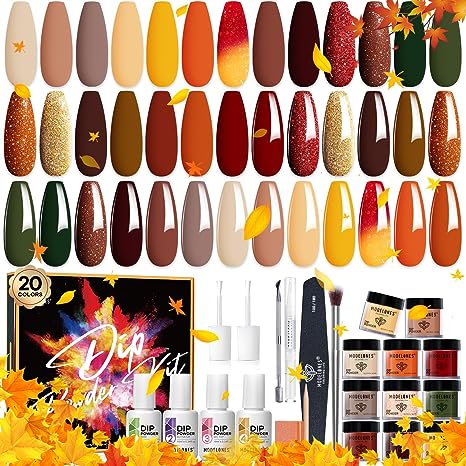 Forest Autumn Rhyme - 32 Pcs Luminous Dipping Powder Kit (0.28 Oz)【US ONLY】