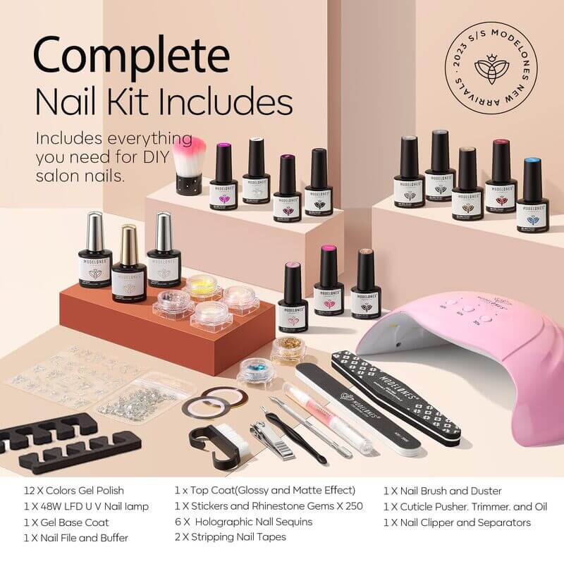 Glamorous Radiance - 12 Shades Gel Nail Polish Kit【US ONLY】