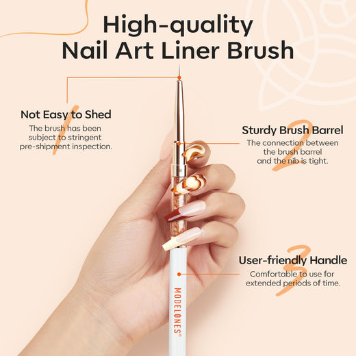 4Pcs Double-Ended Nail Art Liner Brush 7/11/15/20mm