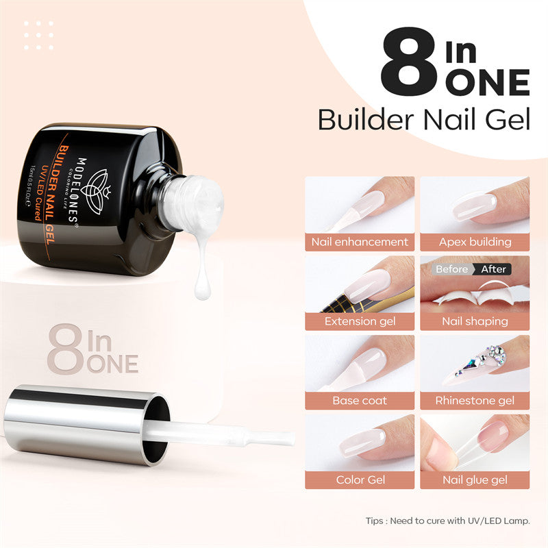 8-In-1 Milky White Builder Nail Gel 15ml