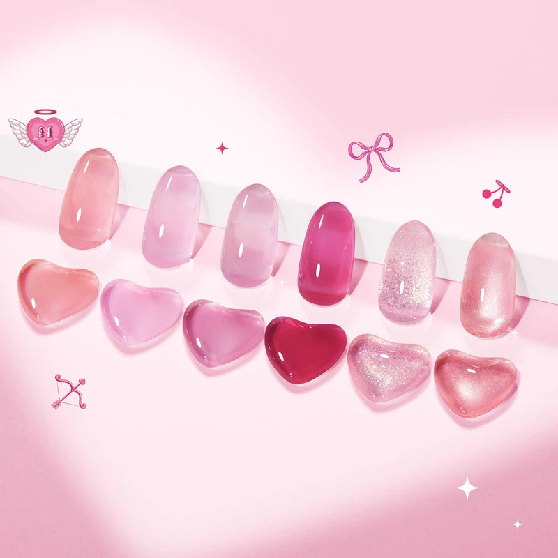Modelones Pink Valentine Hema Free Gel Nail Polish Set