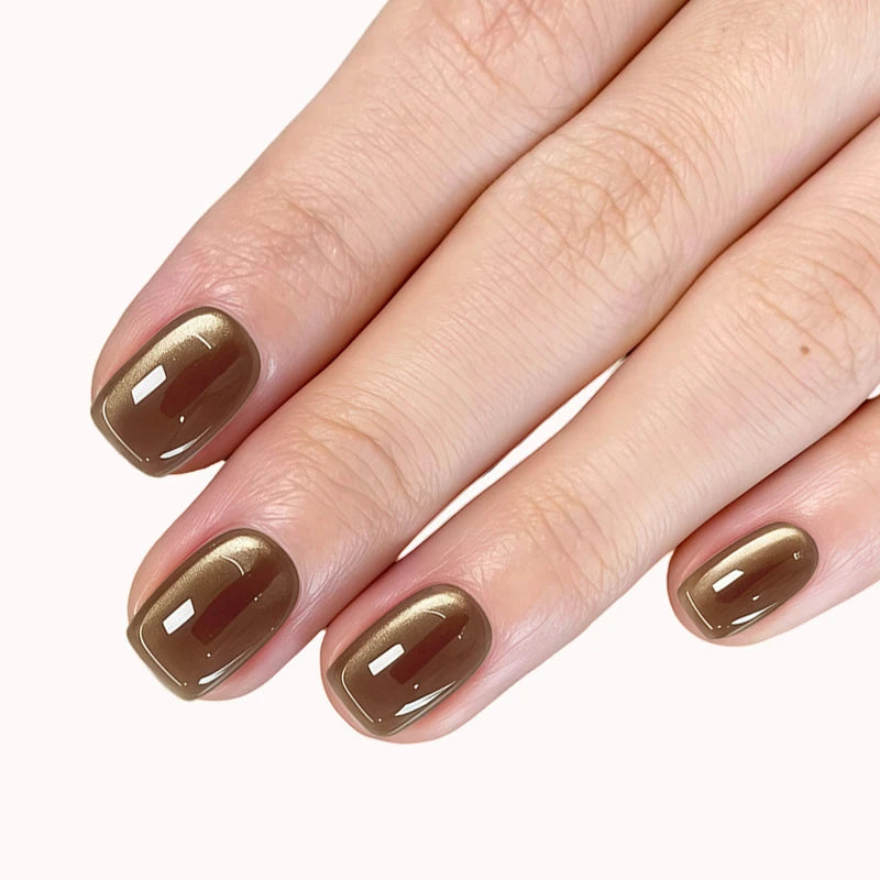 Modelones Cat Eye Brown Fall Winter Gel Nail Polish
