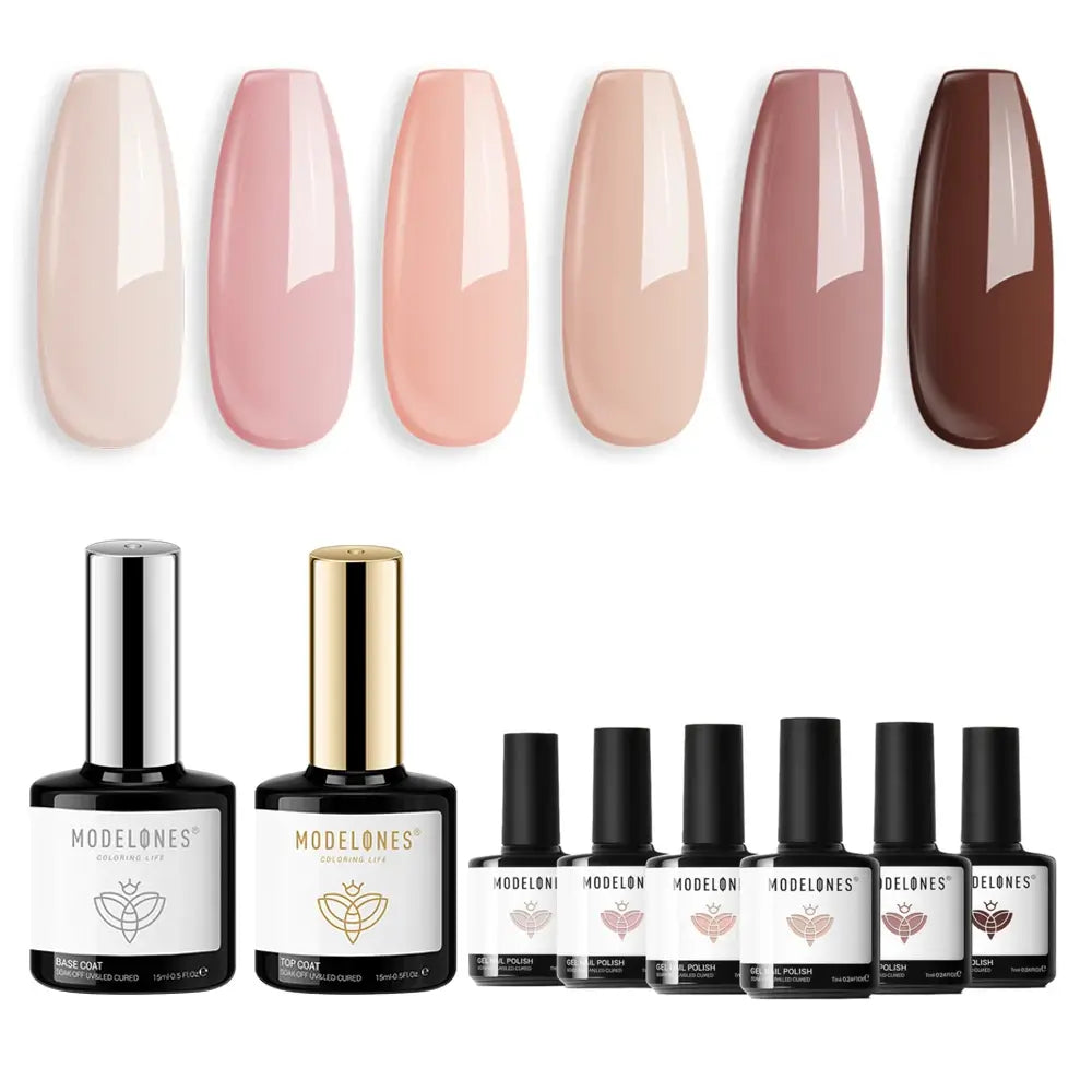 Skin Tones with Base and Top Coat Kit