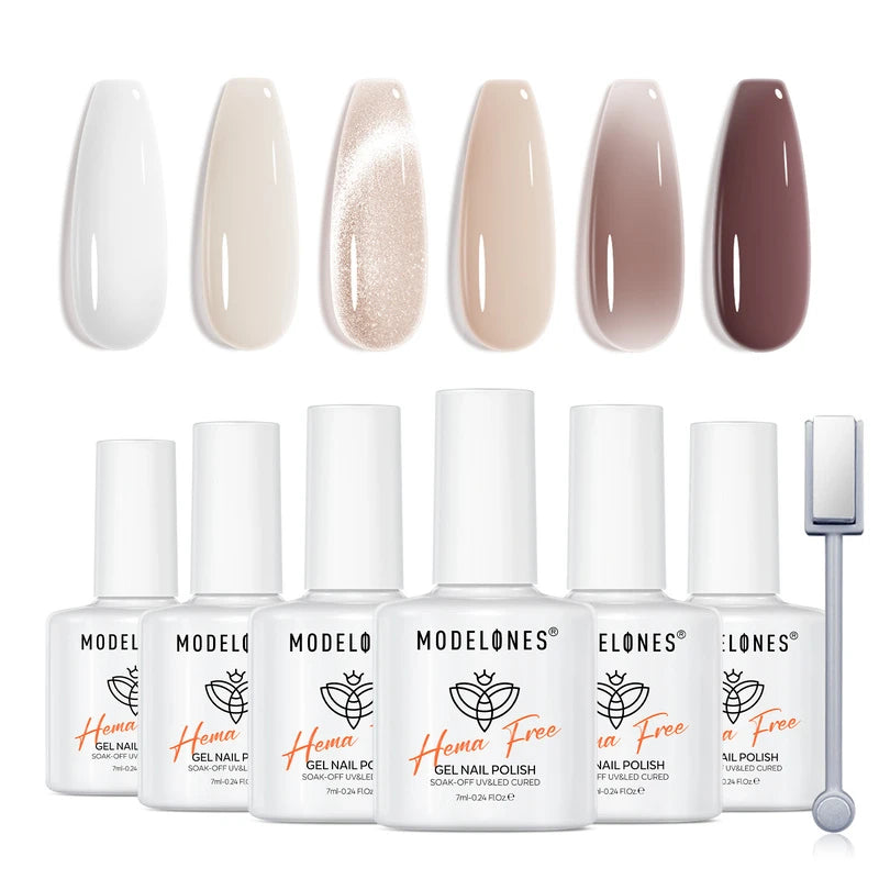 Modelones Brown Jelly Hema Free Gel Nail Polish Set