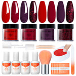 Blood Plum - 19Pcs Dipping Powder Kit Dip Powder Kit MODELONES 
