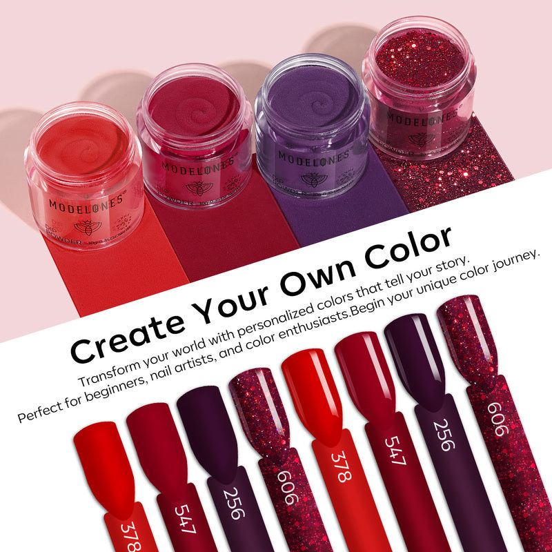 Blood Plum - 19Pcs Dipping Powder Kit Dip Powder Kit MODELONES 