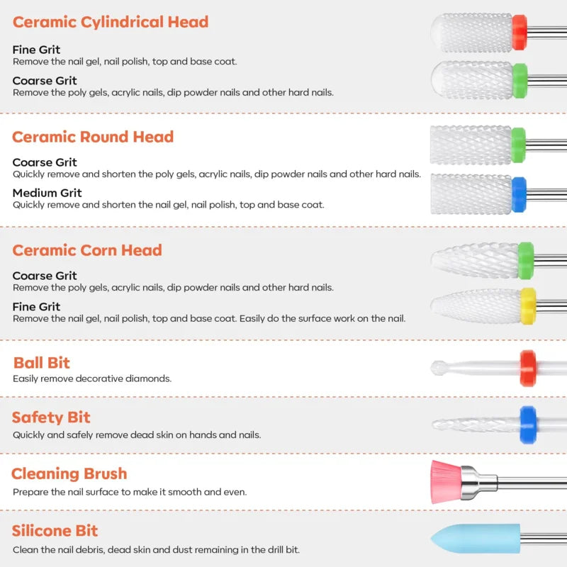 24Pcs Nail Drill Bits Set