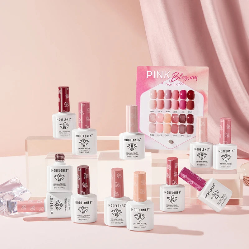 Modelones Pink Hema-free&Tpo-free Gel Nail Polish Set