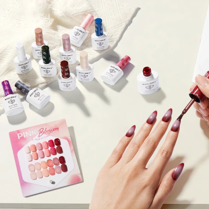 Modelones Pink Hema-free&Tpo-free Gel Nail Polish Set