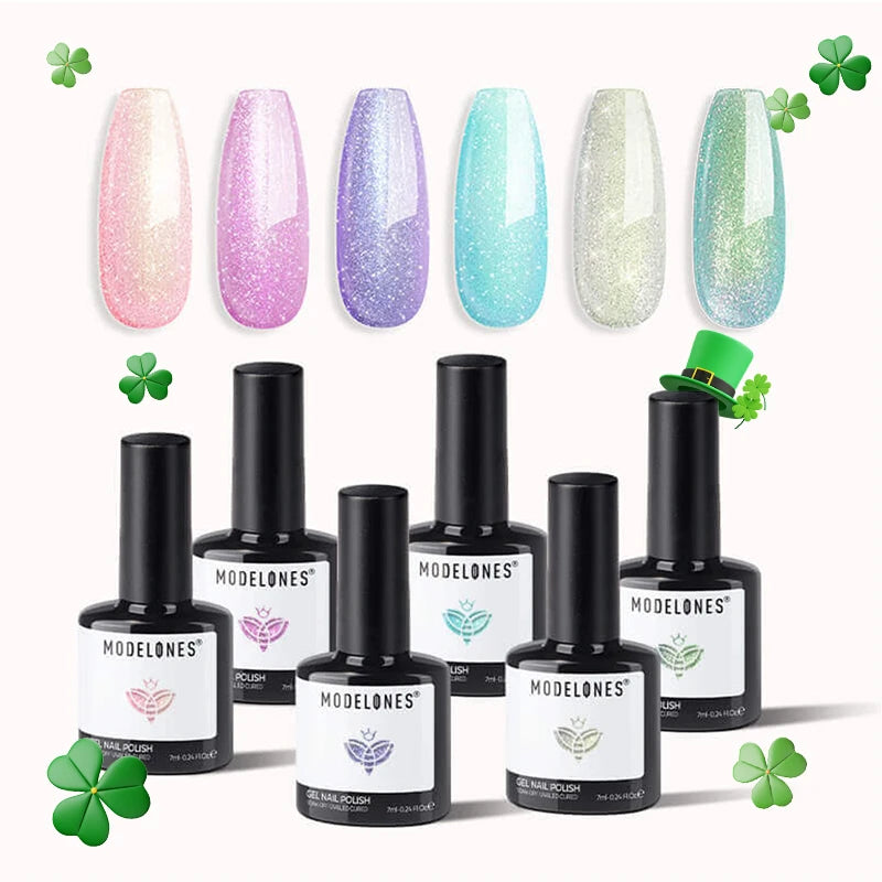 Modelones Green Spring Gel Nail Polish Set 