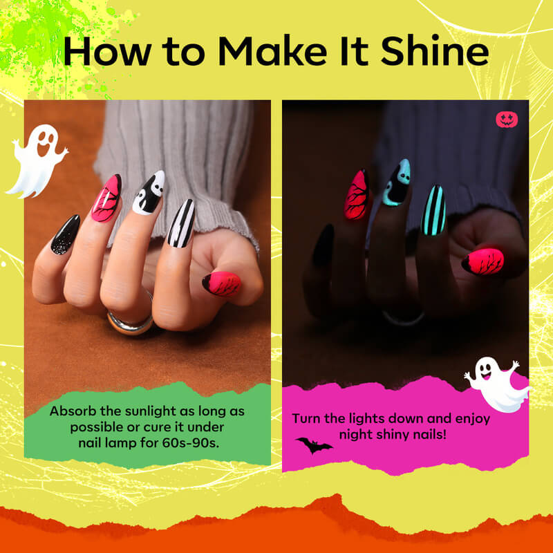 Halloween Luminous Gel Polish Set & PleaSCENT Removal Plus Liquid Duo Gel Polish Kit MODELONES 