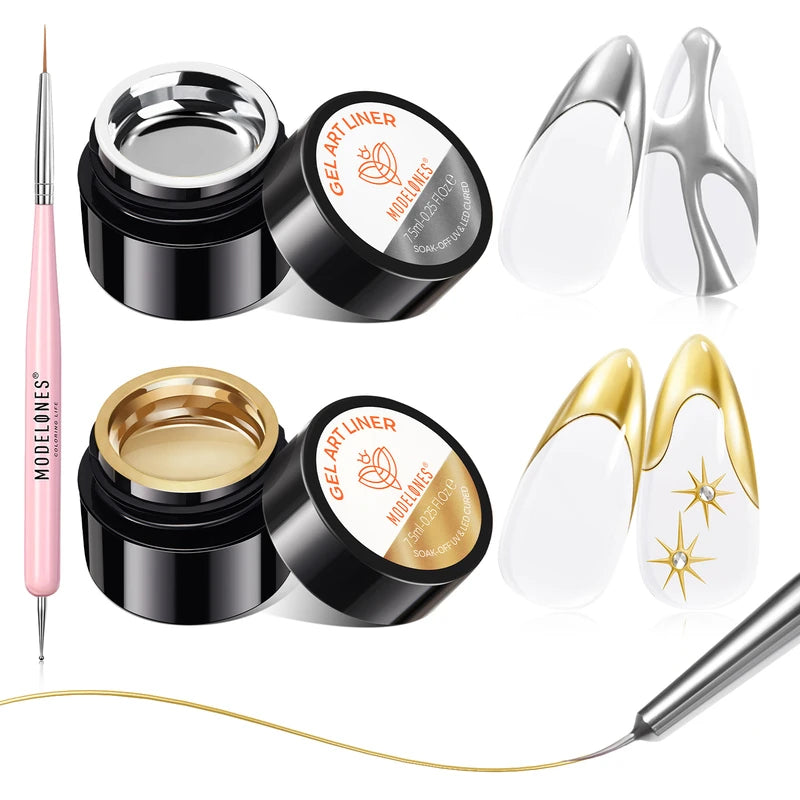 Metallic Gel Art Liner Set