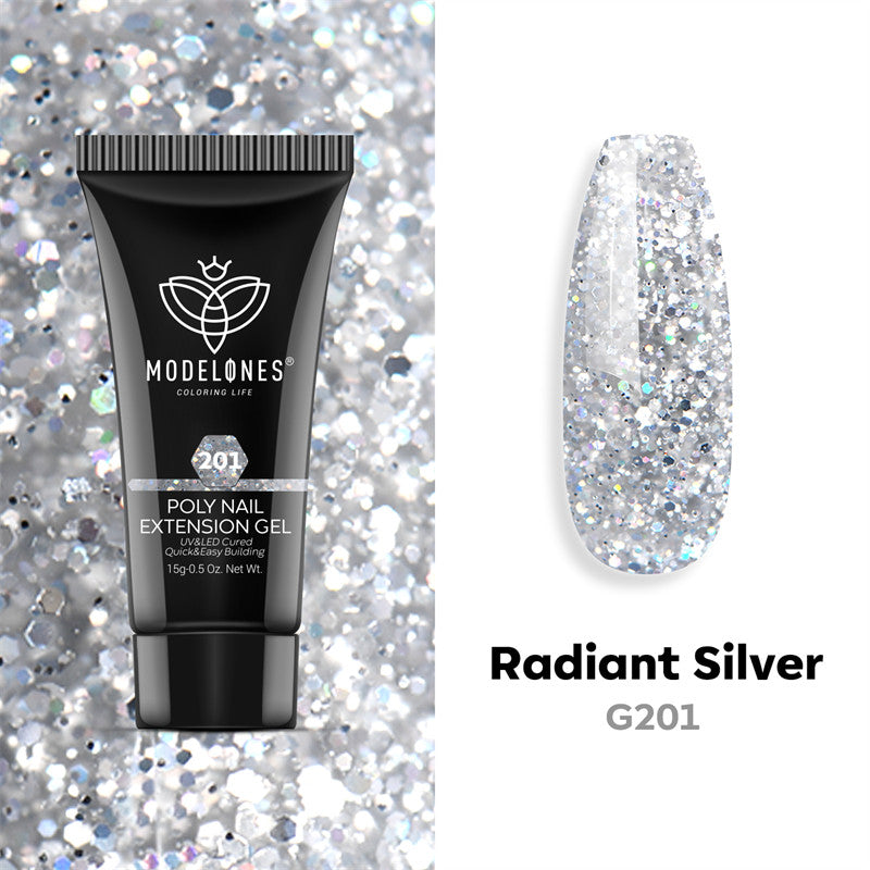 Radiant Silver - Poly Nail Gel  (15g)