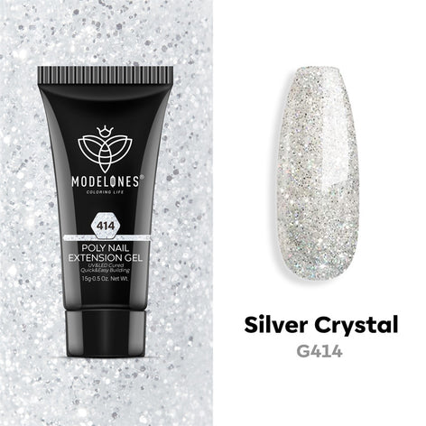 Silver Crystal - Poly Nail Gel  (15g)