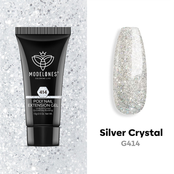 Silver Crystal - Poly Nail Gel  (15g)
