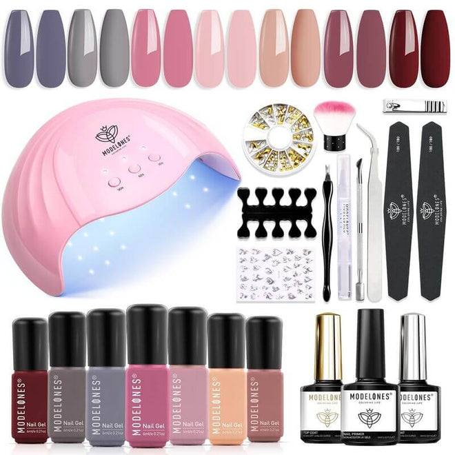 Happy Lover - 21Pcs 7 Colors Starter Nail Gel Polish Kit